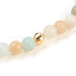 Bracelets extensibles en amazonite à fleurs naturelles&nbsp;BJEW-JB03797-02