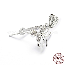 Anti-ossidazione rodiato 925 ciondolo in argento sterling micro pavé di zirconi cubici&nbsp;STER-P034-56P