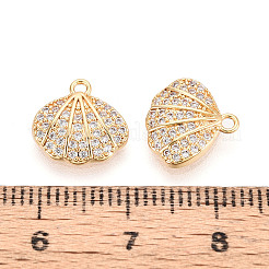 Pendentifs en laiton zircon cubique transparent&nbsp;KK-T074-117B-G