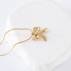 3 collana con ciondolo a fiocco in acciaio inossidabile per donna&nbsp;DK8946