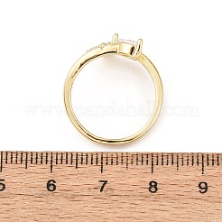 Manschettenringe aus Messing mit Mikropavé-Zirkonia für Damen&nbsp;RJEW-L334-04G