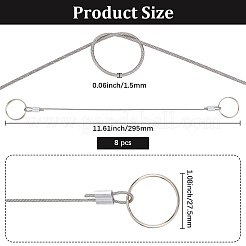 8 cavo in acciaio inossidabile 304 rivestito&nbsp;AJEW-GF0012-65B