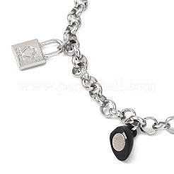 2 bracelet à breloques en acier inoxydable 304&nbsp;BJEW-JB12823