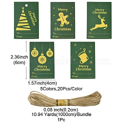 100 Stück rechteckige Geschenkanhänger aus Papier&nbsp;CDIS-FS0001-19B