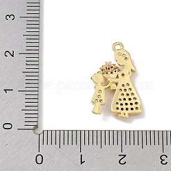 Pendentifs en laiton sertis de micro-pavés de zirconiums cubiques colorés pour la fête des mères&nbsp;KK-A300-11G