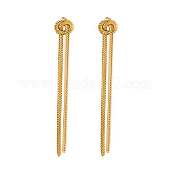 Orecchini a bottone con nappa a nodo in acciaio inossidabile&nbsp;KT2898-1