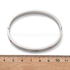 Auge 304 Edelstahl Strass Armreifen für Frauen&nbsp;BJEW-Z092-09P