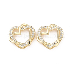 Ciondoli in ottone con placcatura a cremagliera con micro pavé di zirconi chiari&nbsp;LS-KK-D086-02G