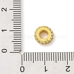 Perles européennes en zircon cubique transparent sur support en laiton plaqué&nbsp;KK-G501-06A-G
