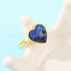 Anillos de lapislázuli natural con detalles de latón.&nbsp;G-H353-03G-02