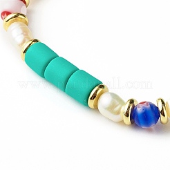 Bracciali elasticizzati fatti a mano in argilla polimerica&nbsp;BJEW-JB06351