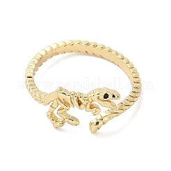 Anello da donna aperto in ottone con scheletro di dinosauro&nbsp;RJEW-A040-02G