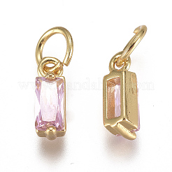 Breloques en laiton avec zircone cubique de micro pave&nbsp;ZIRC-F111-03G-03