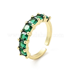 Anneaux de manchette ouverts en zircone cubique verte&nbsp;RJEW-G262-05G