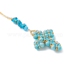 Decorazioni pendenti con perline di vetro a croce&nbsp;HJEW-MZ00402