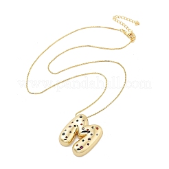 Collane con ciondolo a forma di lettera in ottone micro pavé di zirconi cubici&nbsp;LS-KK-Z069-01G-M