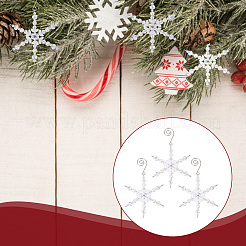 Décoration pendentif en verre flocon de neige de noël&nbsp;HJEW-GO00060