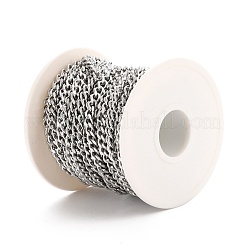 Chaînes à maillons cubains en acier inoxydable 304 résistant au ternissement&nbsp;CHS-K016-03B-P