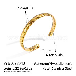 Brazaletes finos y ondulados de acero inoxidable 304 de 7.6 mm de estilo vintage para mujer.&nbsp;DW7125