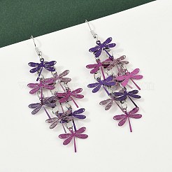 Pendientes colgantes de libélula de acero inoxidable 430&nbsp;EJEW-A137-04P-05