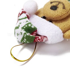 Décorations de pendentif de noël en tissu non tissé&nbsp;LS-AJEW-P099-07