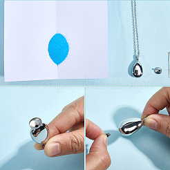 2 colgante de urna conmemorativa de acero inoxidable 201 con forma de lágrima para cenizas.&nbsp;NJEW-CN0001-21S