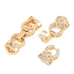 Micro pavé di ottone trasparente cubic zirconia piegato su fermagli&nbsp;CU-CBA7BFE-06A-G