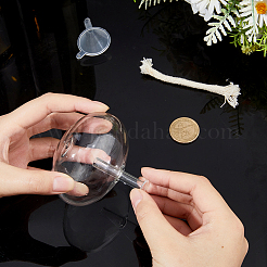 Bougeoirs en verre transparent avec mèche&nbsp;DIY-WH0308-996A