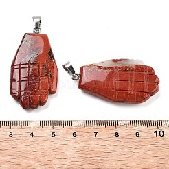 Natürliche geschnitzte Anhänger aus rotem Jaspis&nbsp;G-K369-01P-11