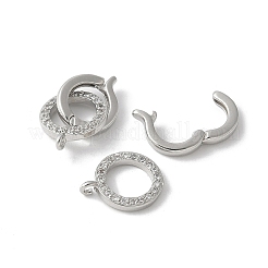 Fermoirs repliables en laiton micro pave zircone cubique transparente&nbsp;KK-D324-04P