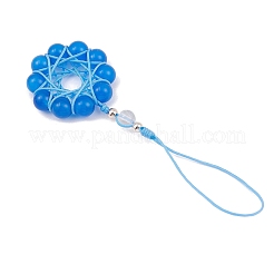Décorations suspendues en forme de fleur œil de chat&nbsp;HJEW-TA00419-03