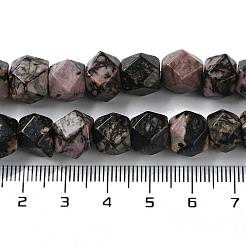 Fili di perline rotonde con taglio a stella di rodonite naturale&nbsp;G-M418-C06-01
