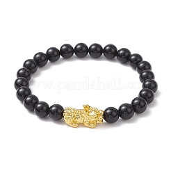 Set di braccialetti elastici in ossidiana naturale&nbsp;BJEW-JB12183