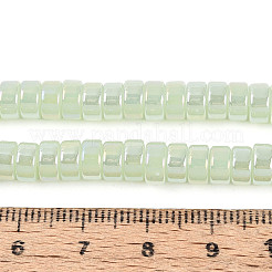 Ab Farbe überzog Nachahmung Jade Glasperlen Stränge&nbsp;GLAA-T026-3x6mm-J02