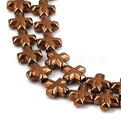 Fili di perline di ematite sintetica non magnetica elettrolitica&nbsp;G-K375-E01-01