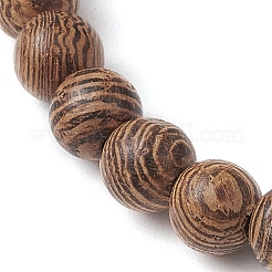 Bracelets extensibles en perles de bois wengé pour femmes&nbsp;BJEW-JB10514-01