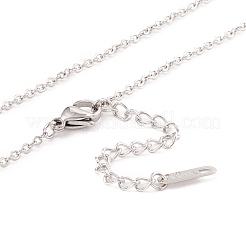 Collier pendentif rectangulaire en acier inoxydable 304 pour hommes et femmes&nbsp;NJEW-P262-16