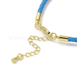 Fabrication de bracelets en similicuir rond tressé de 3 mm&nbsp;MAK-S075-01G-O