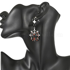 Boucles d'oreilles pendantes en acier inoxydable et verre&nbsp;EJEW-MZ00779