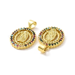 Placage en rack pendentifs en zircone cubique micro pavés en laiton écologiques&nbsp;KK-F844-04G