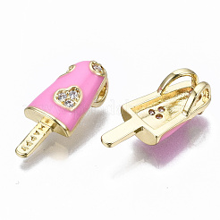 Pendenti in zirconi cubici trasparenti in micro pavè di ottone&nbsp;ZIRC-S067-023-NR