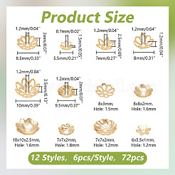 72pcs 12 Art Messingperlenkappen brass&nbsp;KK-AR0003-97