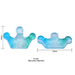 40 Stück 4 Farben transparente Harz Cabochons&nbsp;RESI-CJ0001-151