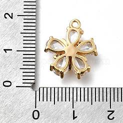 Pendentifs avec zircon cubiques à micro-pavés en laiton&nbsp;KK-D312-14G