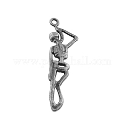 Cranio pendenti della lega di stile tibetano&nbsp;TIBEP-R344-49AS-LF