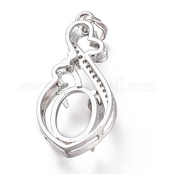 Castoni cabochon con castone aperto sul retro in ottone micro pavé chiaro con zirconi&nbsp;ZIRC-I049-09P