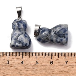 Pendentifs en jaspe tache bleue naturelle&nbsp;G-B127-08P-02