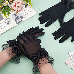 Handschuhe aus Polyester mit Schleife&nbsp;DIY-WH0888-539A