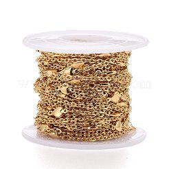 Catene a maglie a cuore in acciaio inossidabile 304 con placcatura sotto vuoto in PVD&nbsp;CHS-E006-11G