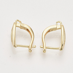 Risultati di orecchini a cerchio in ottone con chiusura a scatto&nbsp;KK-T048-020G-NF